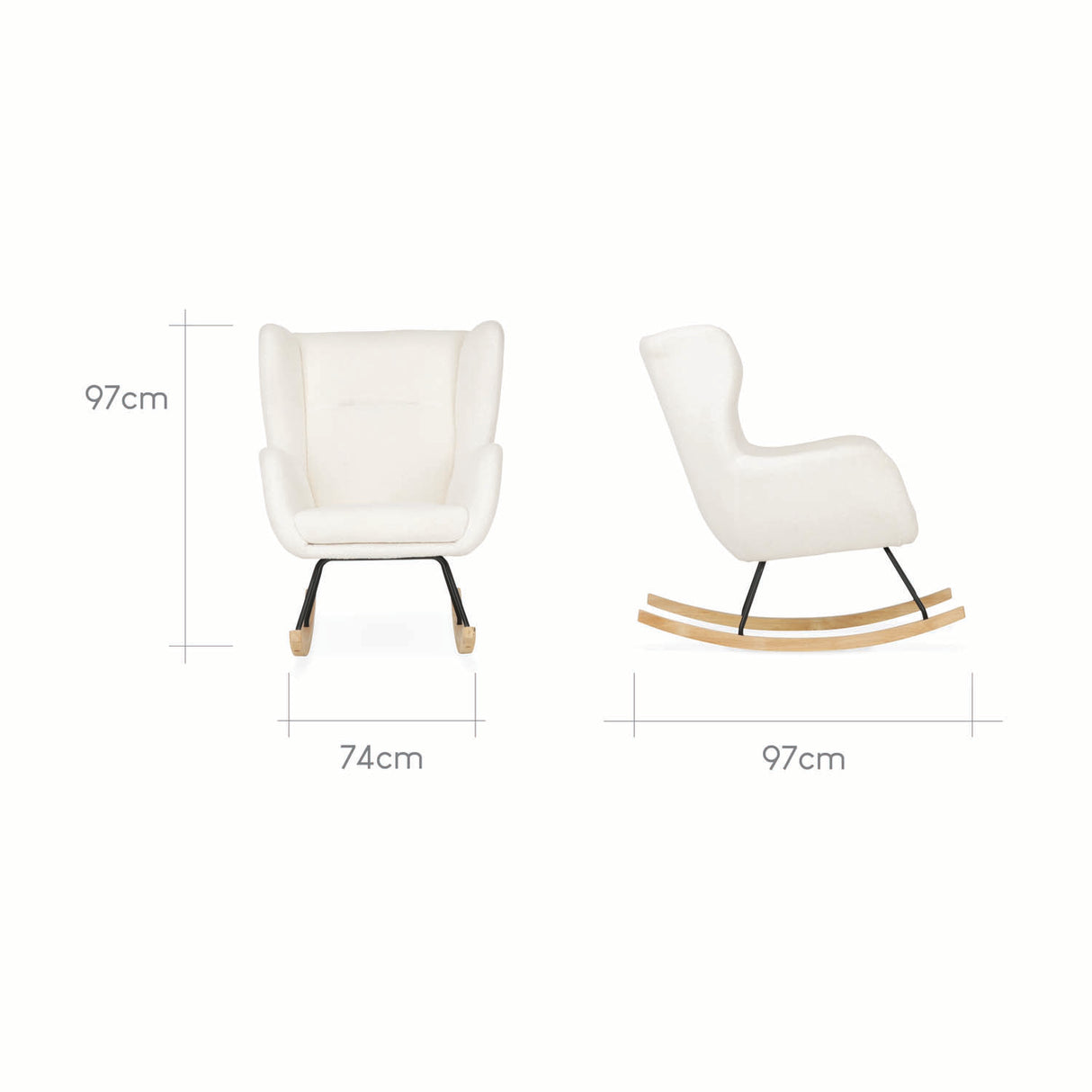 CuddleCo Marley Nursing Chair and Footstool - Teddy Off White