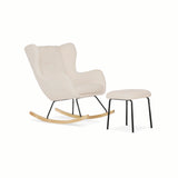 CuddleCo Marley Nursing Chair and Footstool - Teddy Light Beige