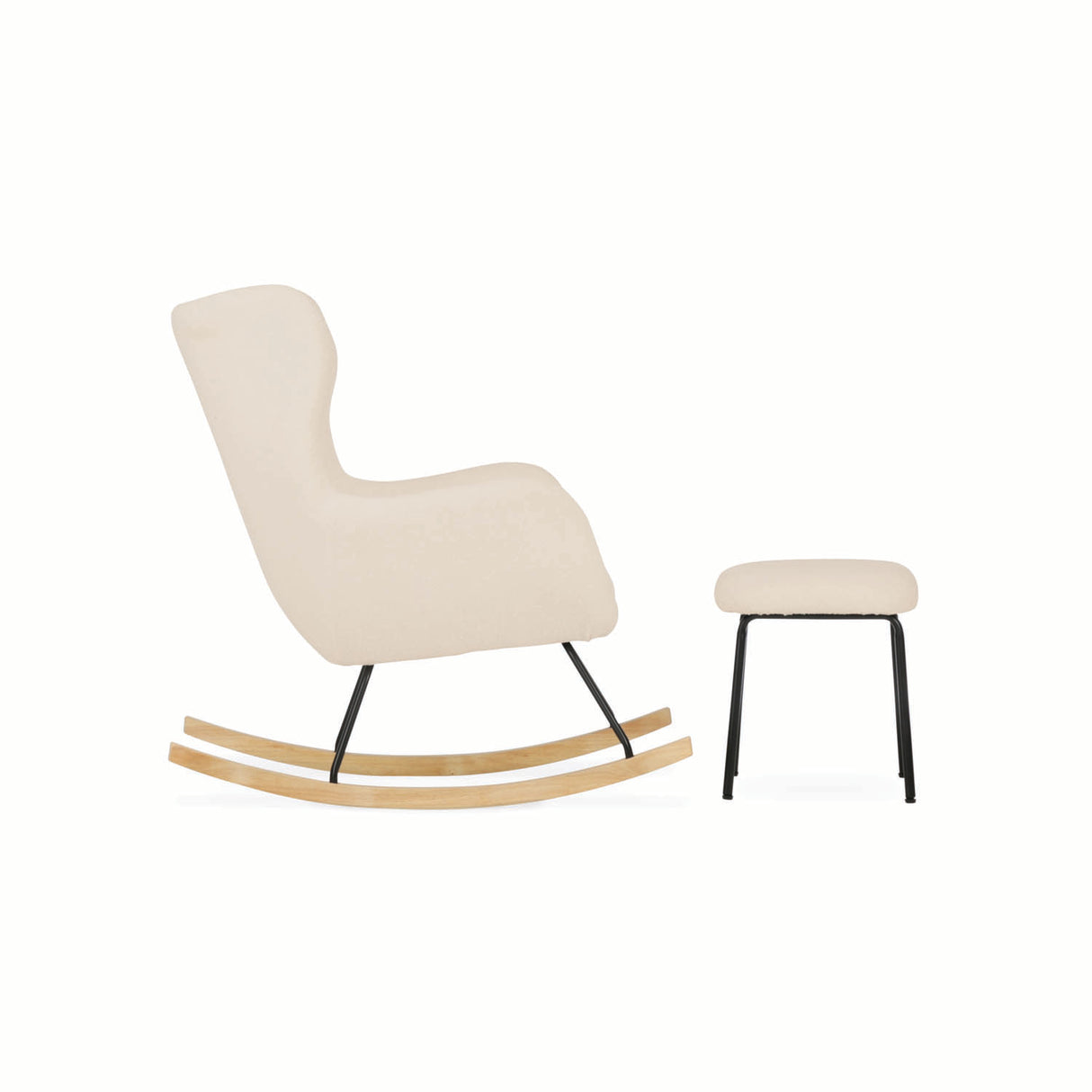 CuddleCo Marley Nursing Chair and Footstool - Teddy Light Beige