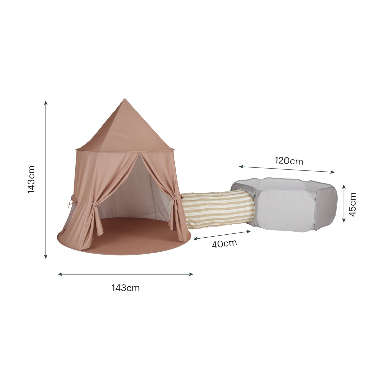 CuddleCo Pop-up Play 3 Piece Set - Tent, Tunnel & Ball Pit