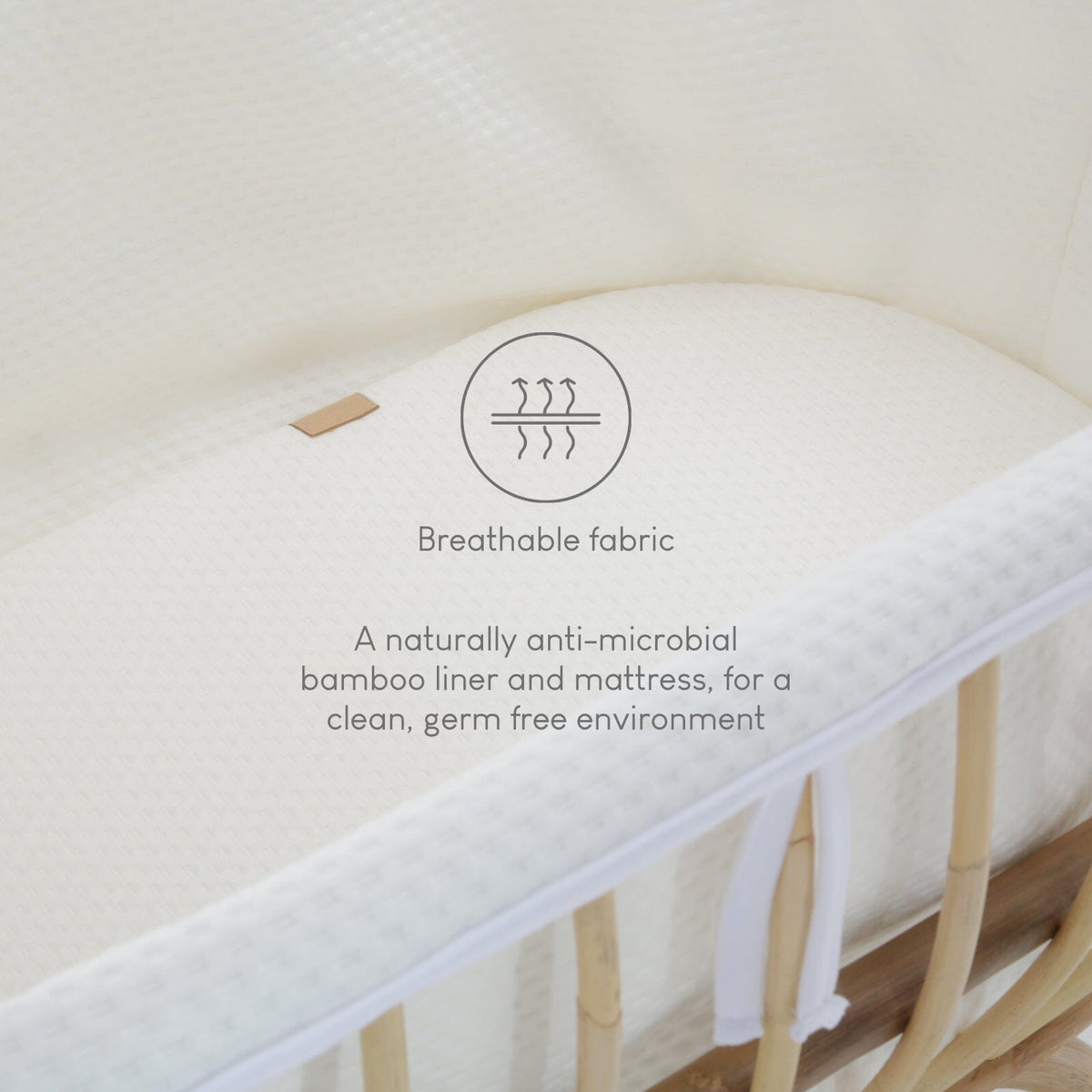 CuddleCo Aria Rattan Crib - Natural