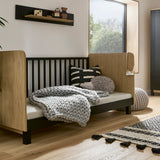 CuddleCo Rafi Cot Bed - Oak & Black