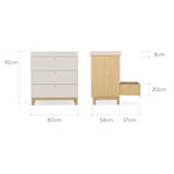 CuddleCo Remi Dresser Changer - Oak & Cashmere