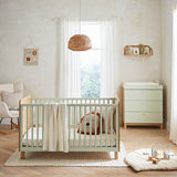 CuddleCo Remi 2 Piece Nursery Furniture Set - Oak & Green