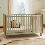 CuddleCo Remi 3 Piece Nursery Furniture Set - Oak & Green
