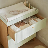 CuddleCo Remi Dresser Changer - Oak & Green