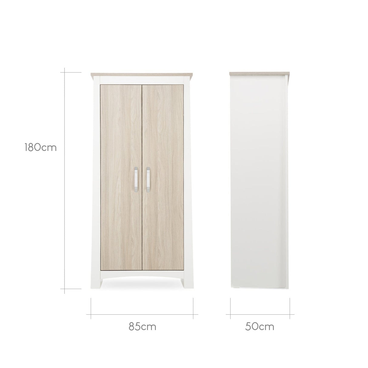 CuddleCo Ada Nursery Wardrobe - White & Ash