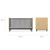 CuddleCo Rafi Cot Bed - Oak & Black