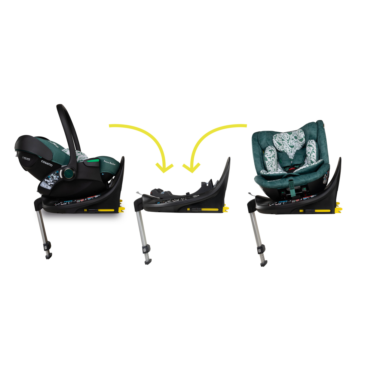 Cosatto Wow 3 Special Edition All Stage Family Rotate & Recline 2 Base Bundle - Wildwood