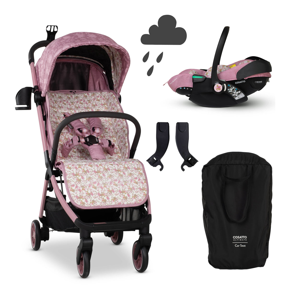 Cosatto Woosh City Recline Car Seat Bundle - Camille