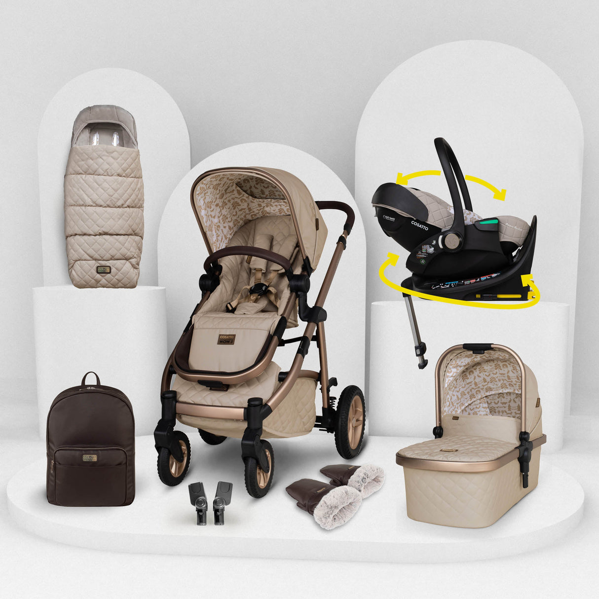 Cosatto Wow 3 Rotate & Recline Cozy Bundle - Whisper