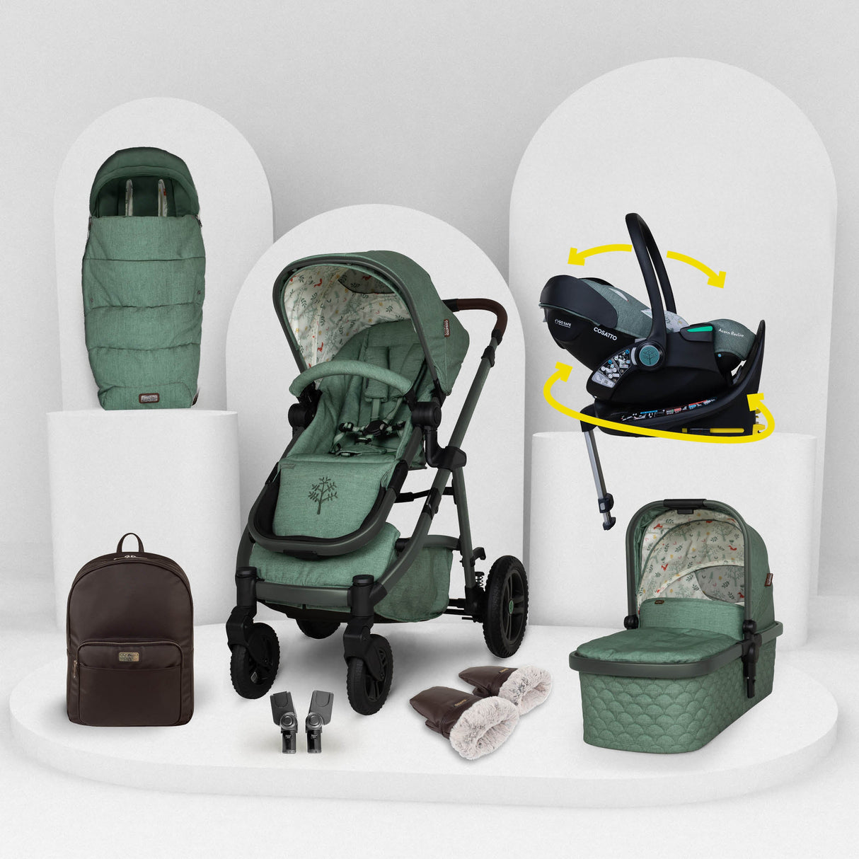 Cosatto Wow 3 Rotate & Recline Cozy Bundle - Meadow