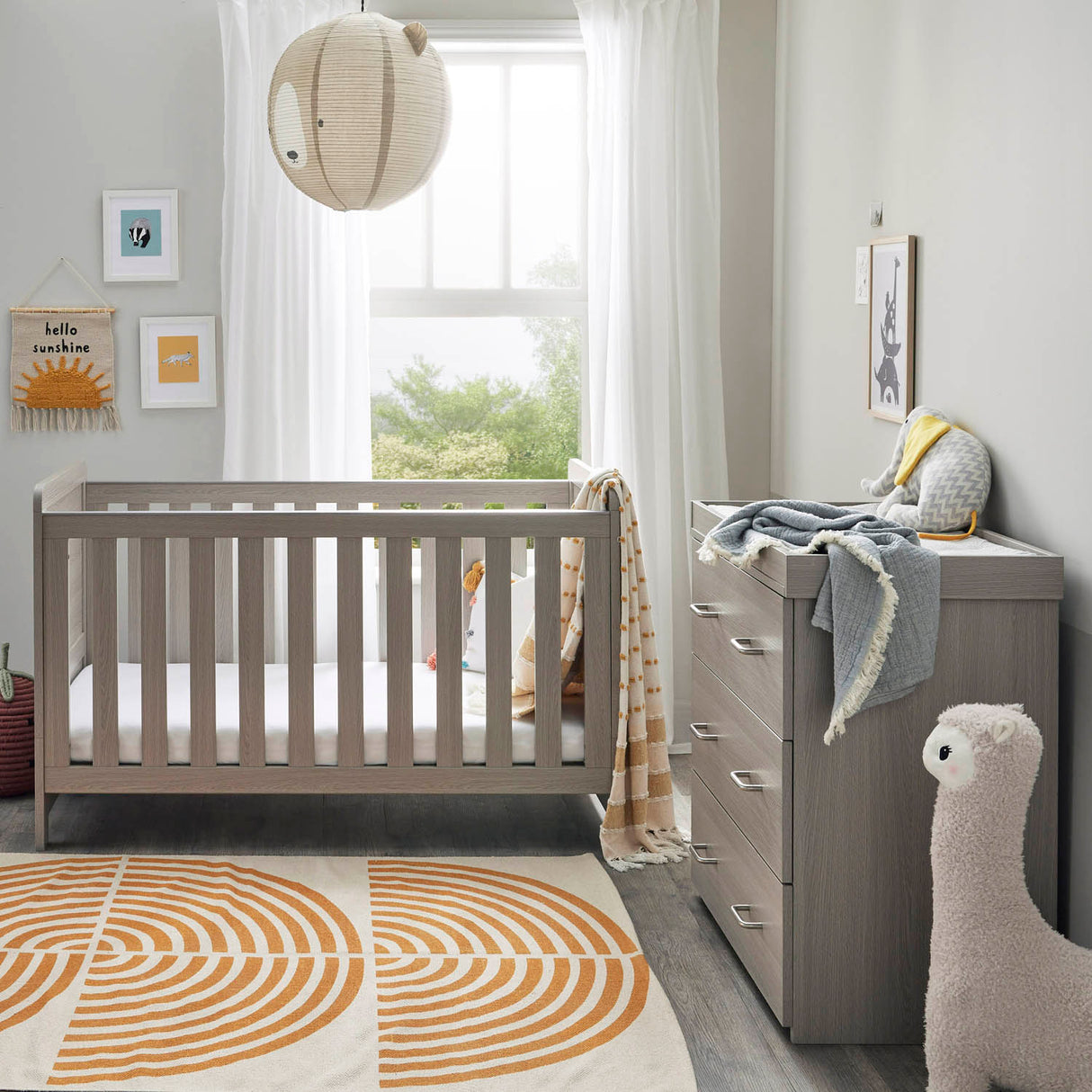 Babymore Caro Mini 2 Piece Room Set - Grey Wash