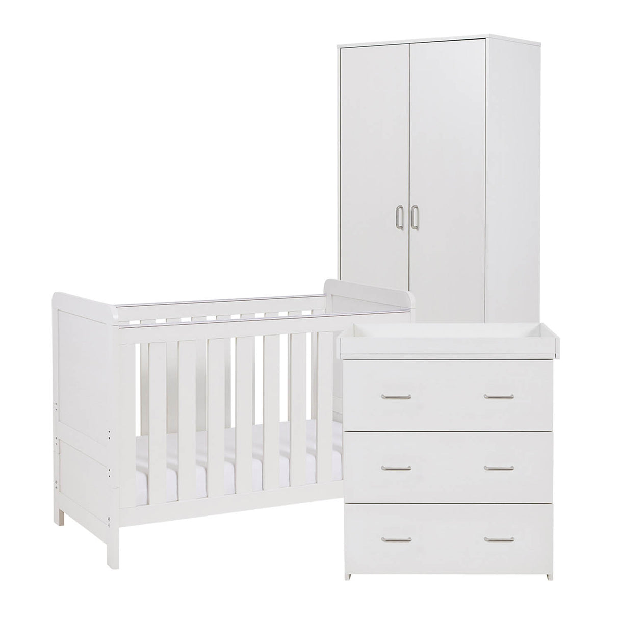 Babymore Caro Mini 3 Piece Room Set - White Wash