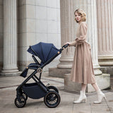 Babymore Chia Pram & Pushchair - Midnight Blue