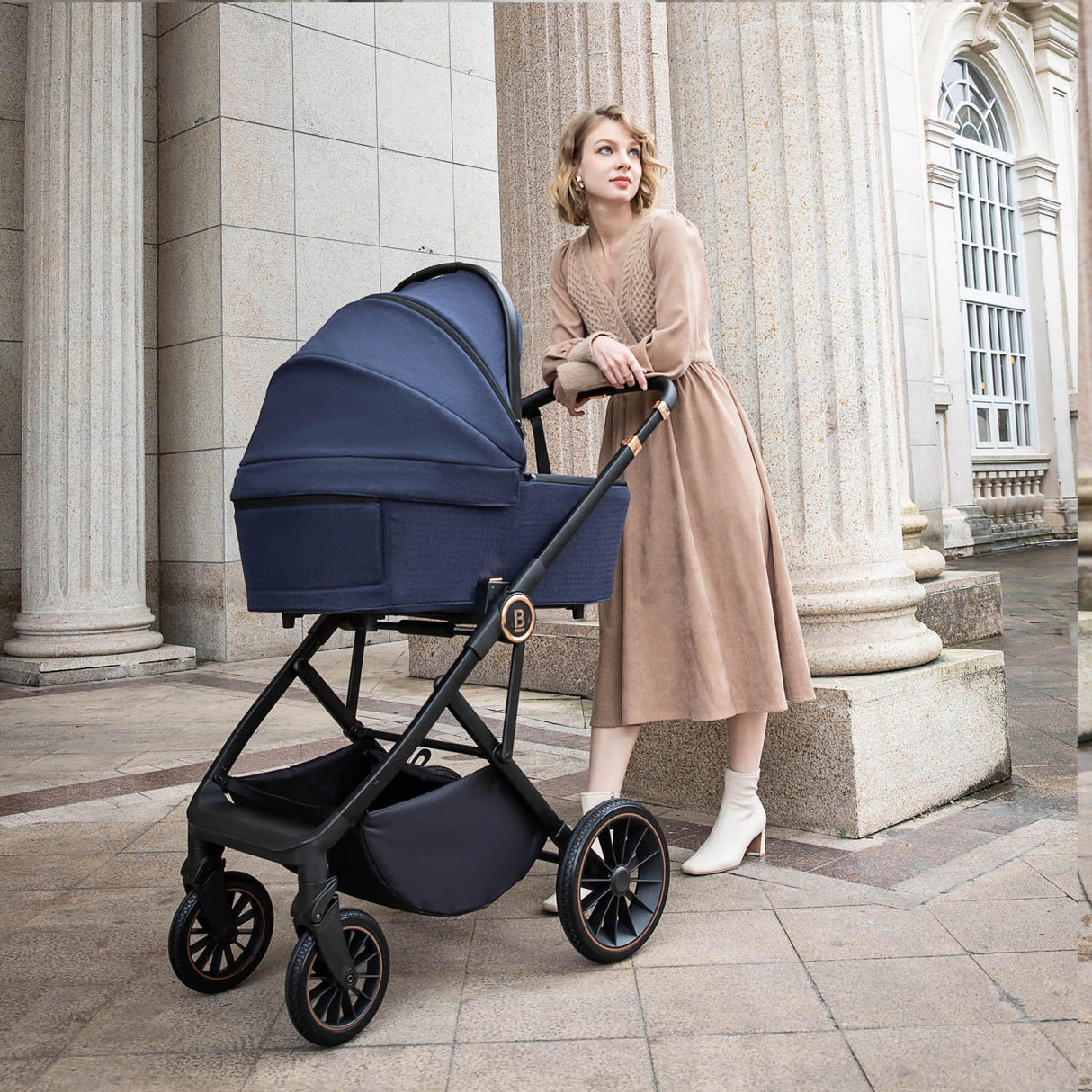 Babymore Chia Pram & Pushchair - Midnight Blue