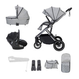 Babymore Chia Travel System + Pecan Car Seat - Pearl Grey