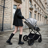 Babymore Chia Travel System + Pecan Car Seat - Pearl Grey