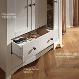 CuddleCo Clara 3 Door Triple Wardrobe - White & Ash