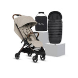 Silver Cross Clic 2 Compact Stroller & Footmuff - Latte