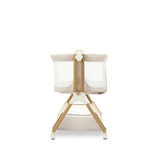 Obaby Cloud Bedside Crib + 2 White Crib Fitted Sheets Bundle - Oatmeal