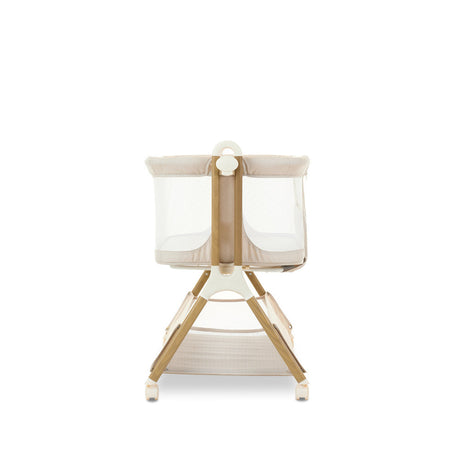 Obaby Cloud Bedside Crib + 2 White Crib Fitted Sheets Bundle - Oatmeal
