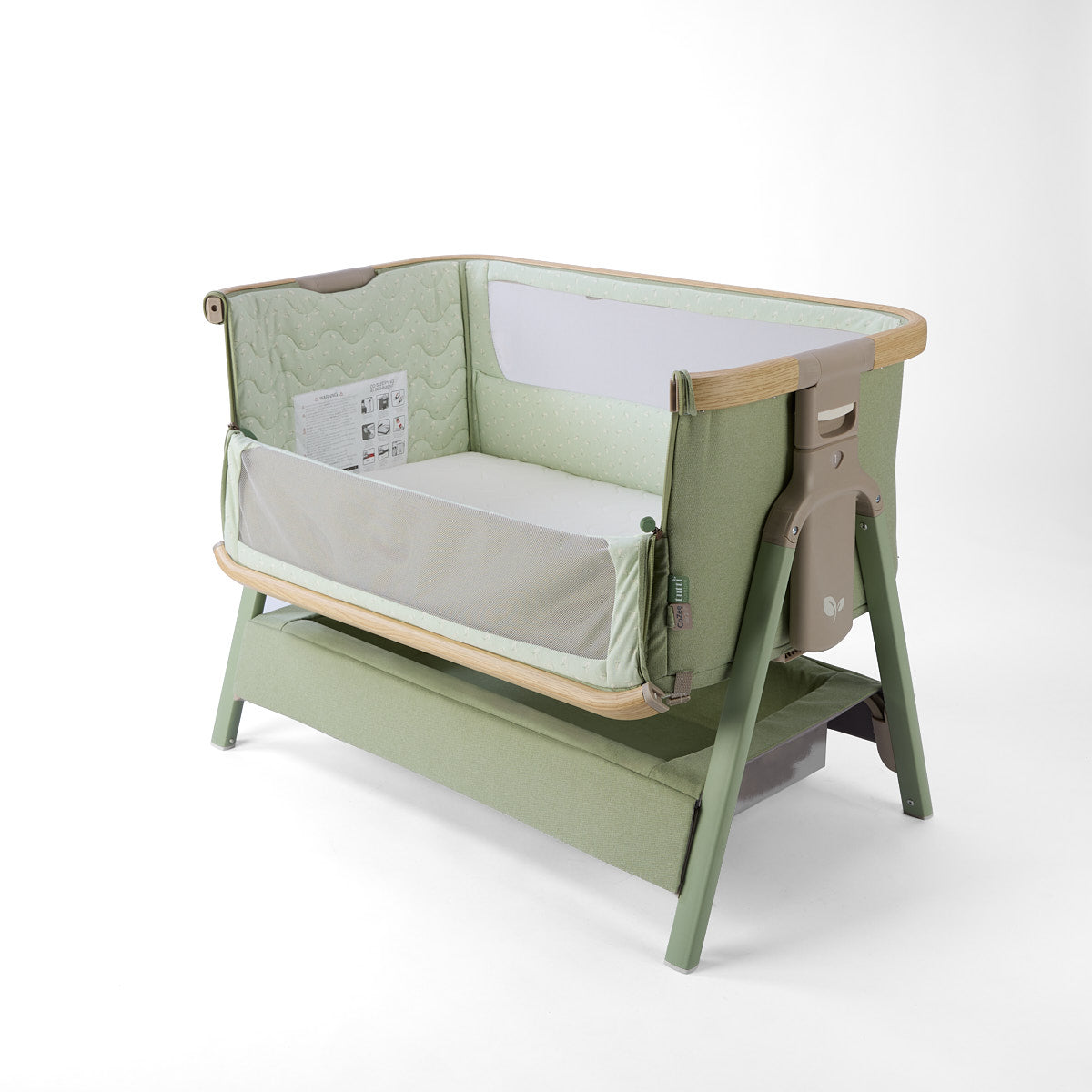 Tutti Bambini CoZee Air 2 Bedside Crib - Drifted Oak / Eucalyptus