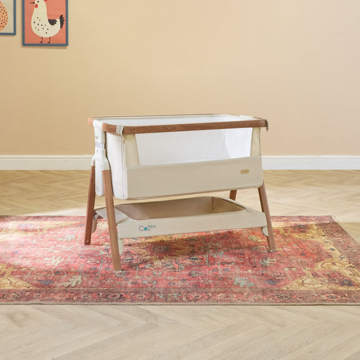 Tutti Bambini Modena Nursery Bundle With CoZee Bedside Crib (6 Piece) - White/Oak