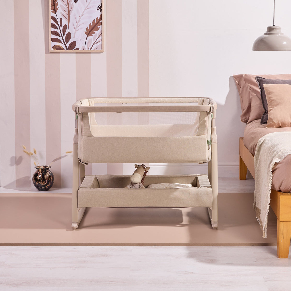 Tutti Bambini CoZee Air 2 Bedside Crib - Soft Walnut / Cocoa