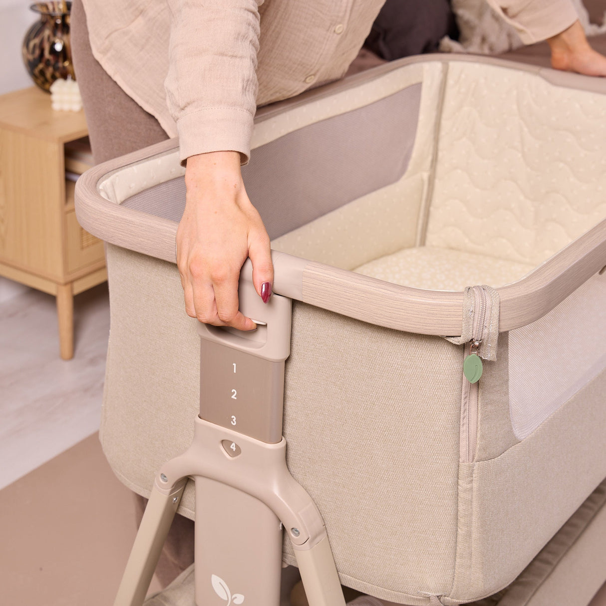 Tutti Bambini CoZee Air 2 Bedside Crib - Soft Walnut / Cocoa