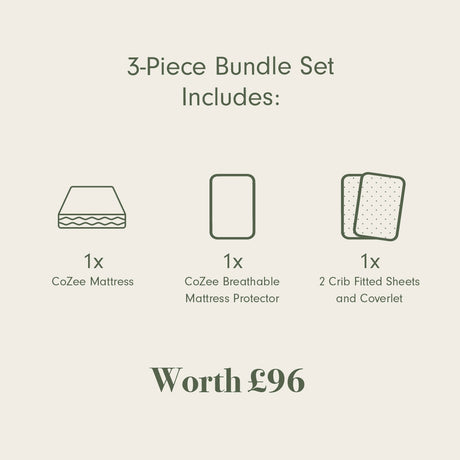 Tutti Bambini CoZee Supreme Mattress & Bedding Bundle - Cocoon