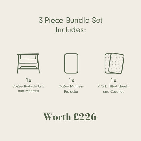 Tutti Bambini CoZee Bedside Crib Bundle - Run Wild