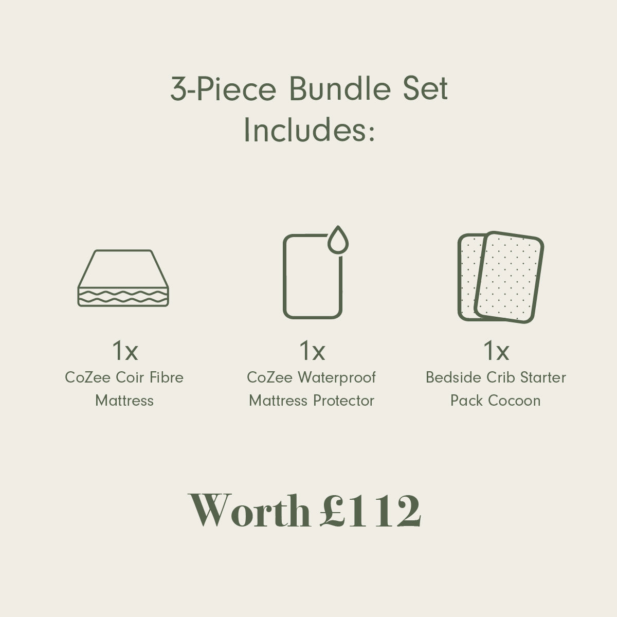 Tutti Bambini CoZee Sustainable Mattress & Bedding Bundle - Cocoon