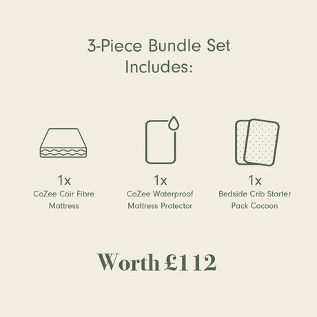 Tutti Bambini CoZee Sustainable Mattress & Bedding Bundle - Cocoon