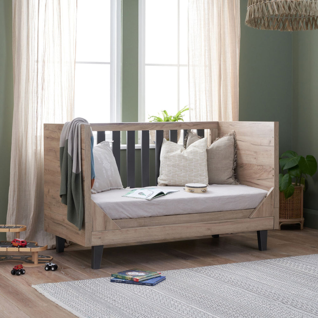 Tutti Bambini Como 2 Piece Room Set - Distressed Oak & Slate Grey