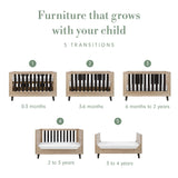 Tutti Bambini Como Cot Bed - Distressed Oak & Slate Grey