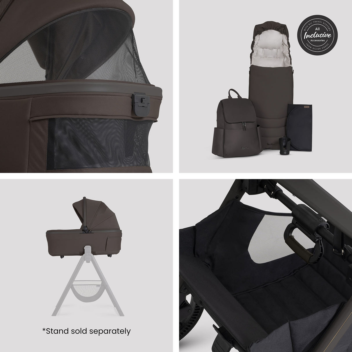 Silver Cross Cove 2 Ultimate Maxi-Cosi Pebble 360 Pro2 Car Seat Bundle - Chocolate
