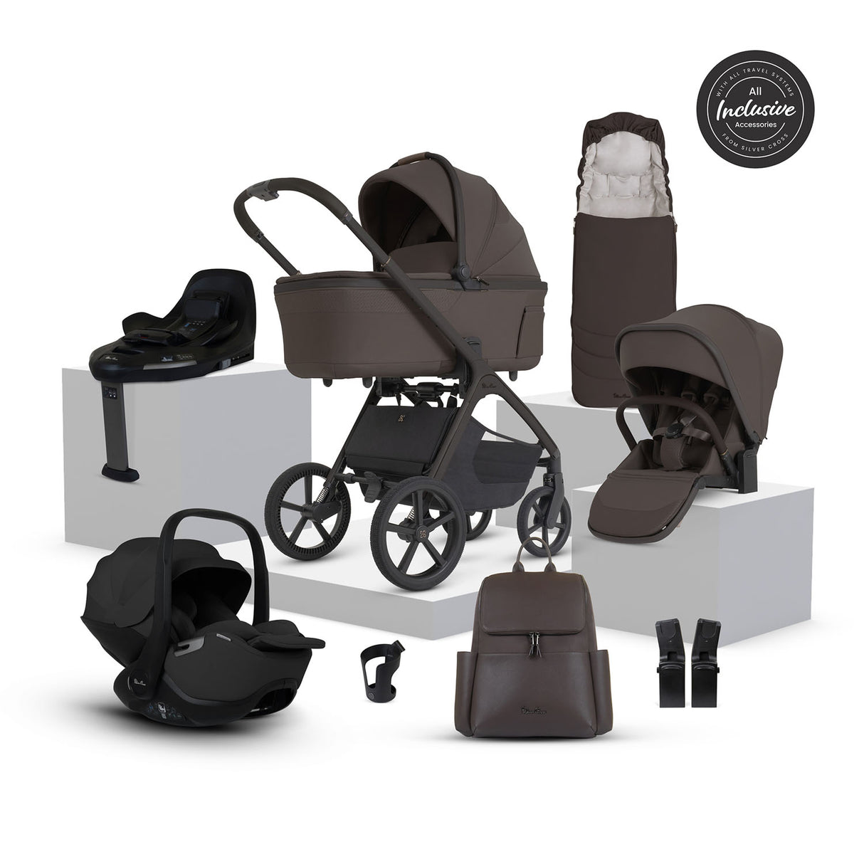 Silver Cross Cove 2 Ultimate 360 Car Seat Bundle - Chocolate