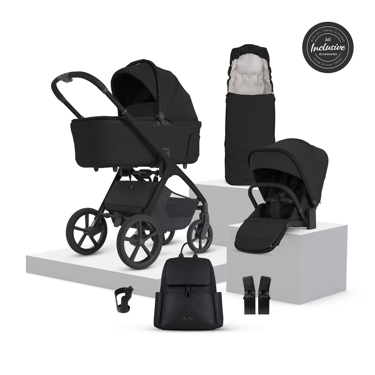 Silver Cross Cove 2 Ultimate Cybex Cloud T Car Seat Bundle - Onyx