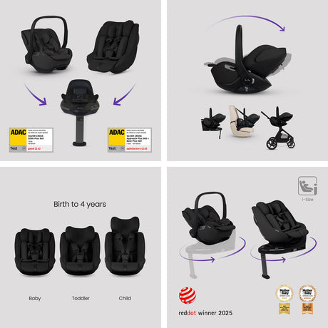 Silver Cross Cove 2 Ultimate 360 Family Car Seat Bundle - Onyx
