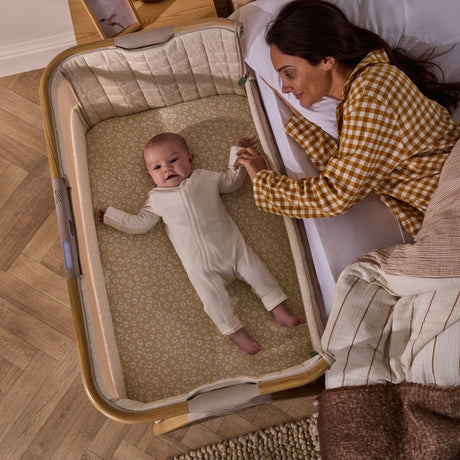 Tutti Bambini CoZee Sense Bedside Crib - Toasted Oak / Sand