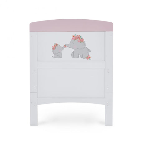 Obaby Grace Inspire Cot Bed - Me & Mini Me Elephants - Pink
