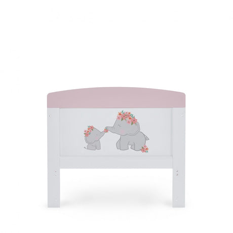 Obaby Grace Inspire Cot Bed - Me & Mini Me Elephants - Pink
