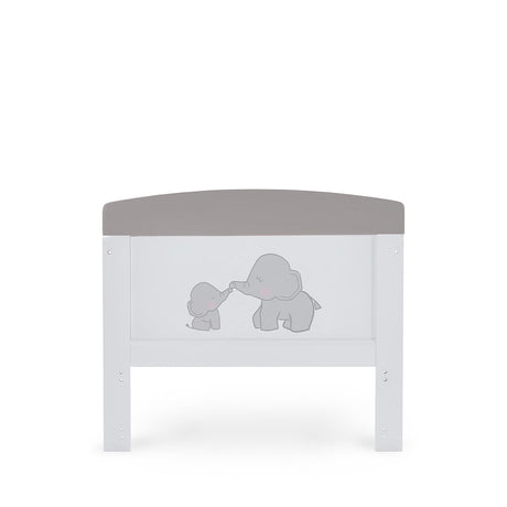 Obaby Grace Inspire Cot Bed & Fibre Mattress -  Me & Mini Me Elephants - Grey