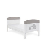 Obaby Grace Inspire Cot Bed & Fibre Mattress -  Me & Mini Me Elephants - Grey