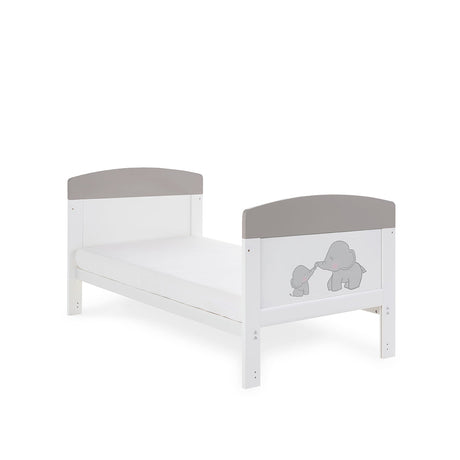 Obaby Grace Inspire Cot Bed & Underdrawer -  Me & Mini Me Elephants - Grey