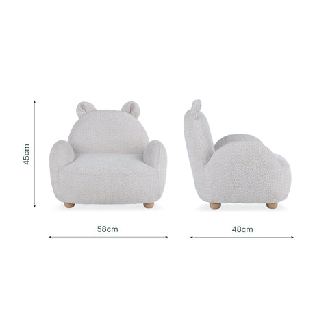 CuddleCo Etta Bear Kids Chair - Bouclé Mushroom