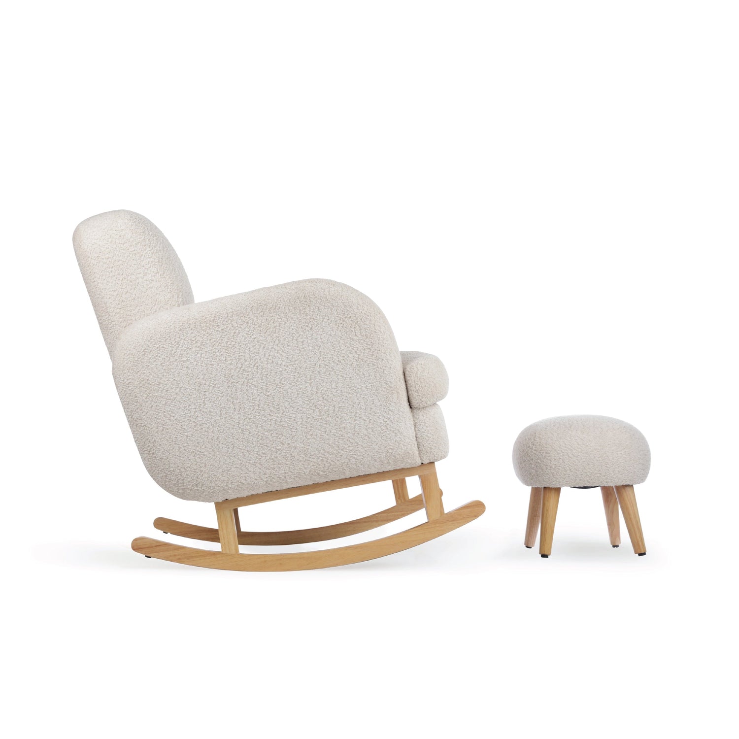 CuddleCo Etta Cuddle Nursing Chair & Footstool - Bouclé Mushroom