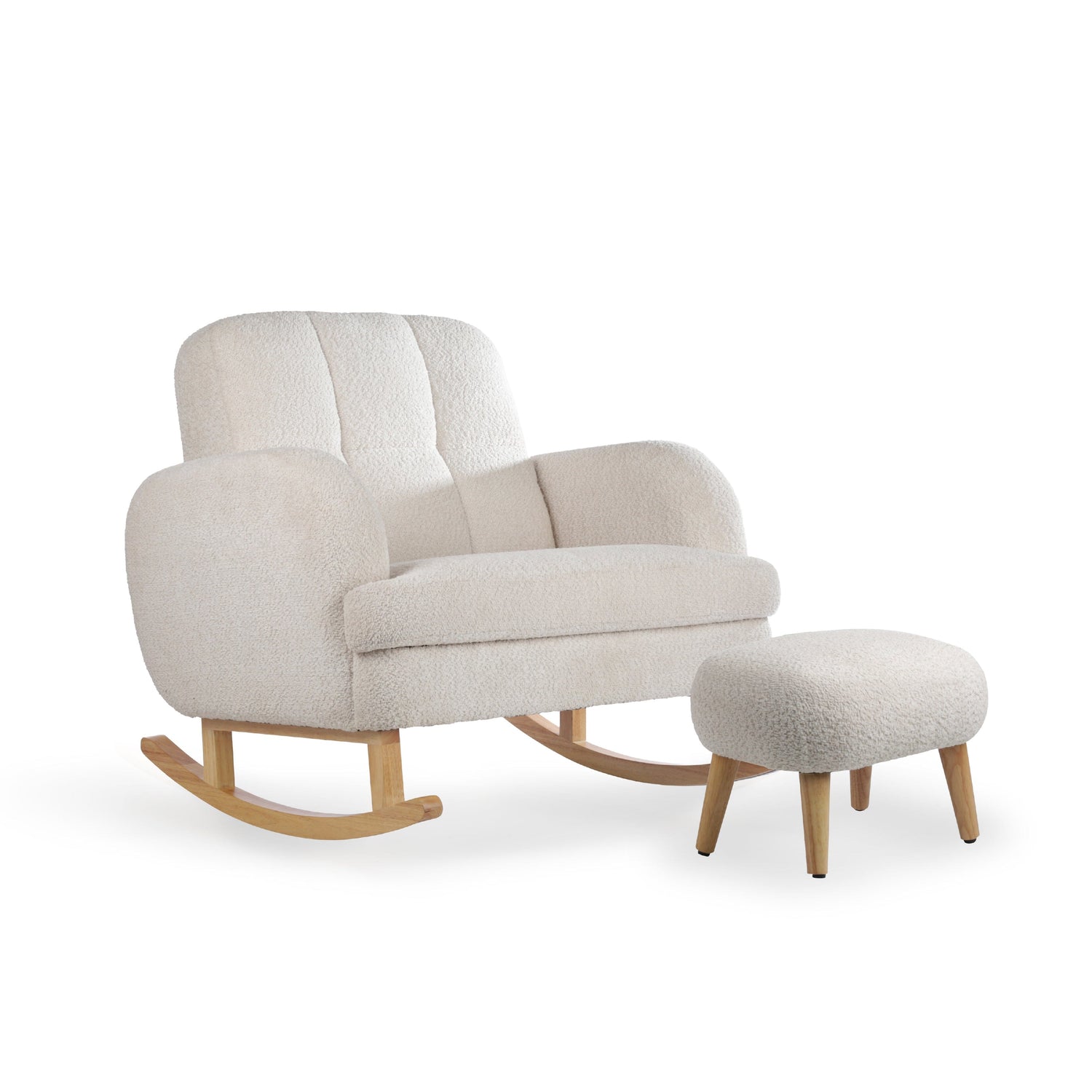 CuddleCo Etta Cuddle Nursing Chair & Footstool - Bouclé Mushroom