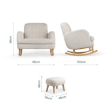 CuddleCo Etta Cuddle Nursing Chair & Footstool - Bouclé Mushroom